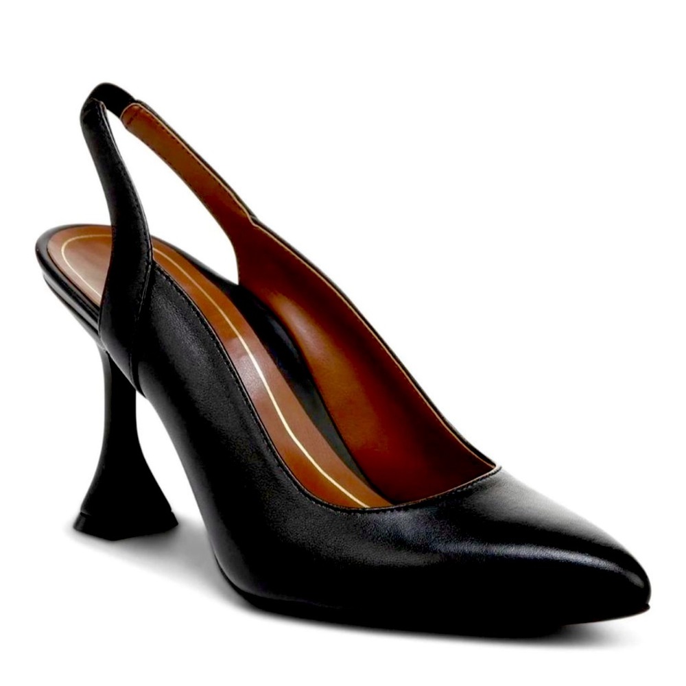 Vionic ADALENA Black Heels Sculpted Leather Size 6.5